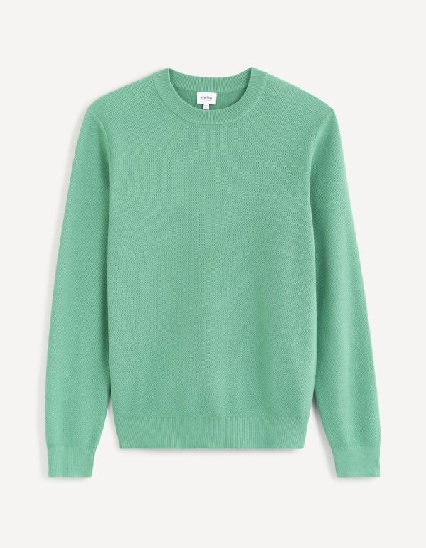 Pull col rond 100% coton