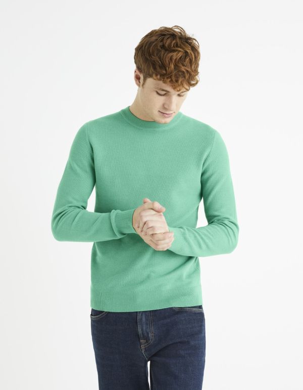 Pull col rond 100% coton