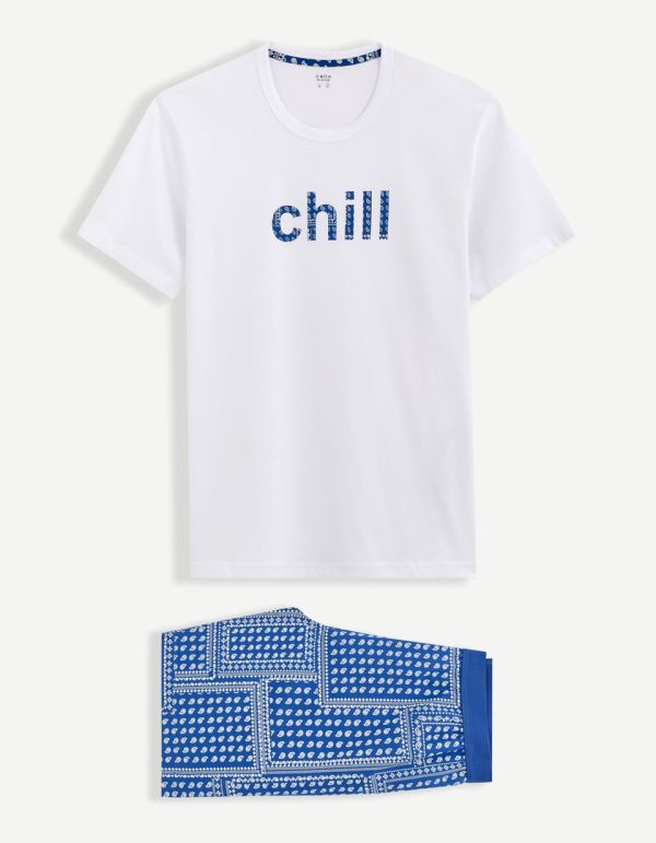 Pyjama manches courtes et bermuda 100% coton