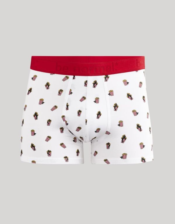 Boxer en coton stretch imprimé chat