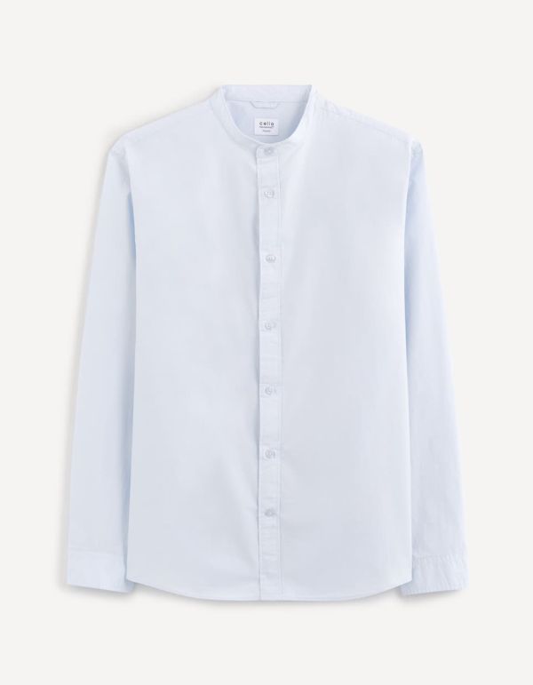 Chemise col mao regular 100% coton