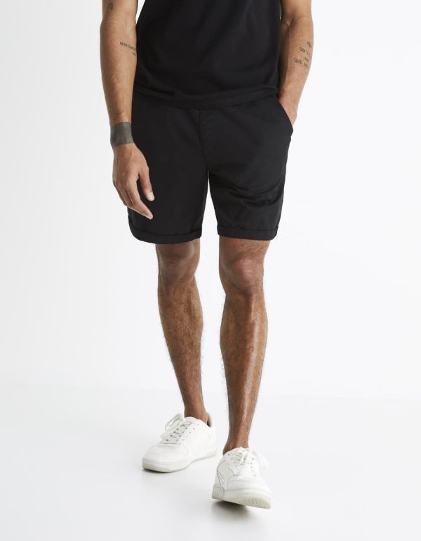 Bermuda taille élastiquée coton stretch