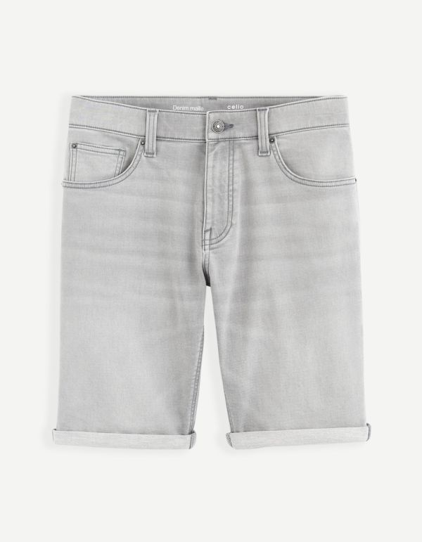 Bermuda denim effet maille