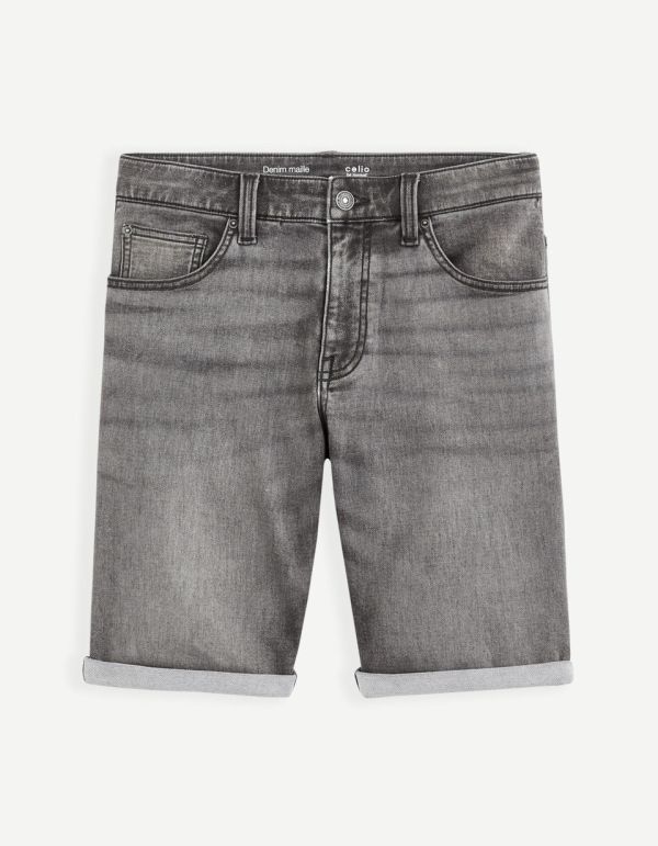 Bermuda denim effet maille