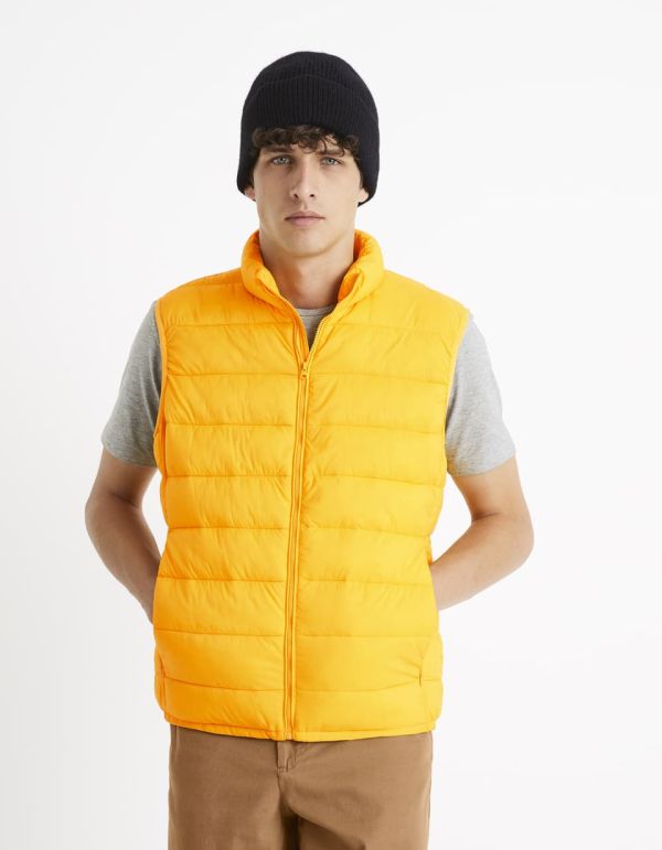 Doudoune light sans manches déperlante - jaune