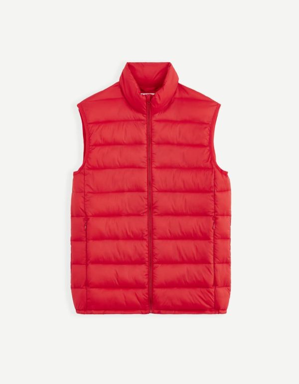 Doudoune light sans manches déperlante - rouge