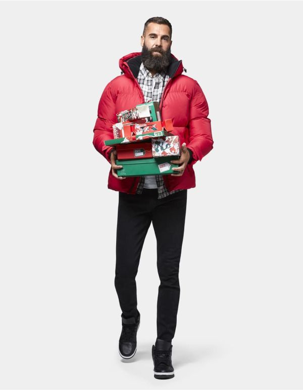 Doudoune grand froid à capuche - rouge