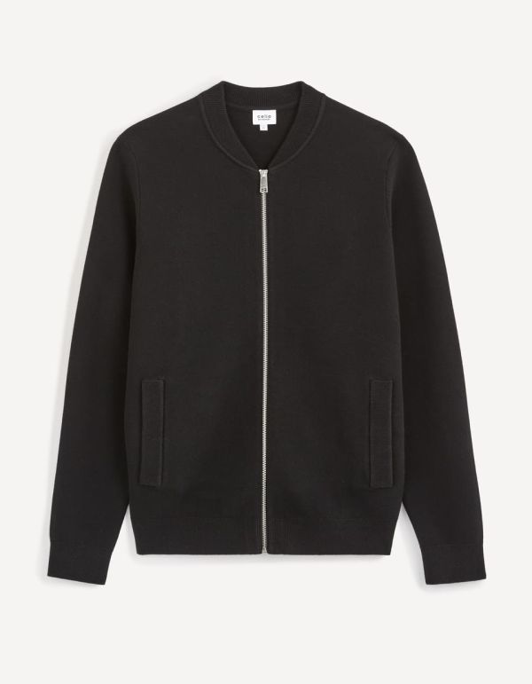 Gilet col teddy - noir