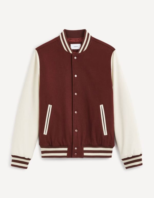 Blouson bomber Varsity - bordeaux