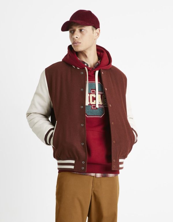 Blouson bomber Varsity - bordeaux