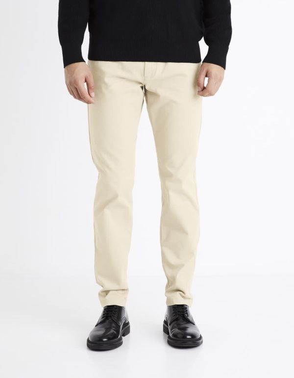 Pantalon chino slim twill stretch - beige