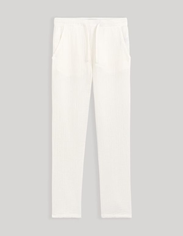Pantalon en gaze de coton - blanc