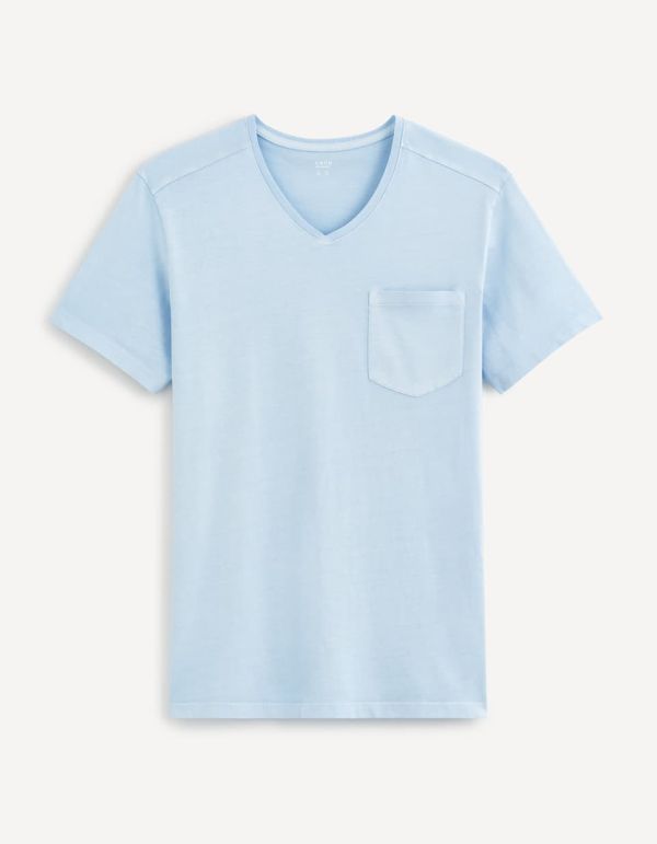 T-shirt col V 100% coton