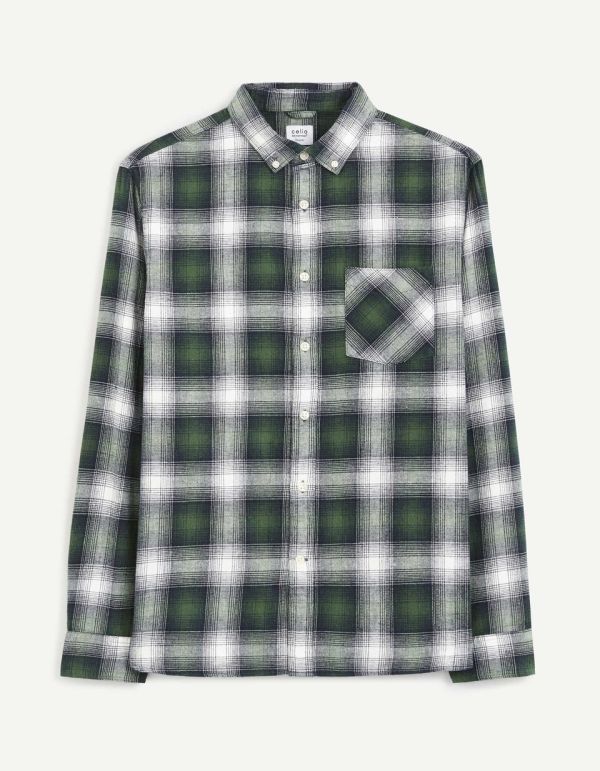 Chemise à carreaux 100% coton - vert