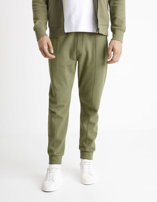 Jogging en coton mélangé - kaki