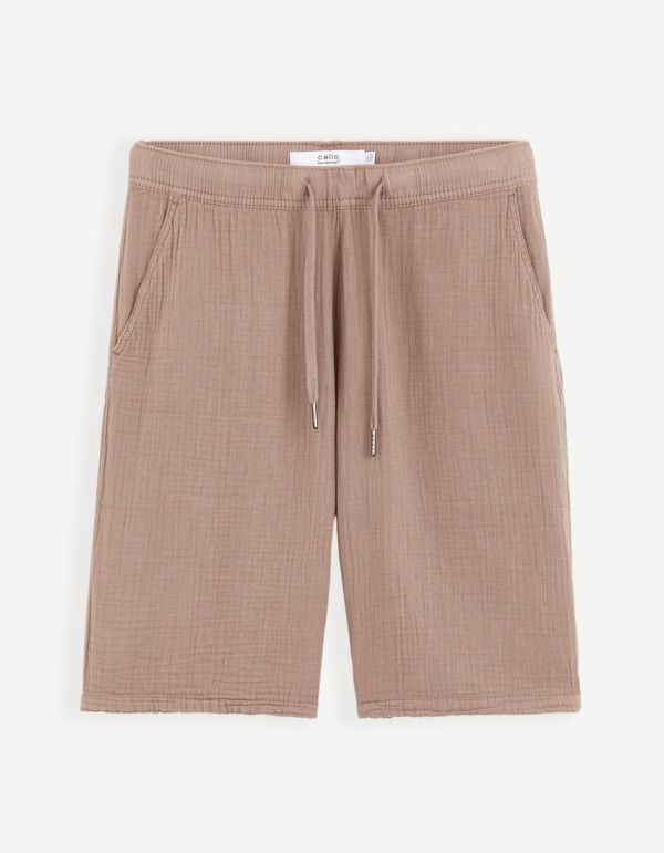 Bermuda 100% gaze de coton - rose