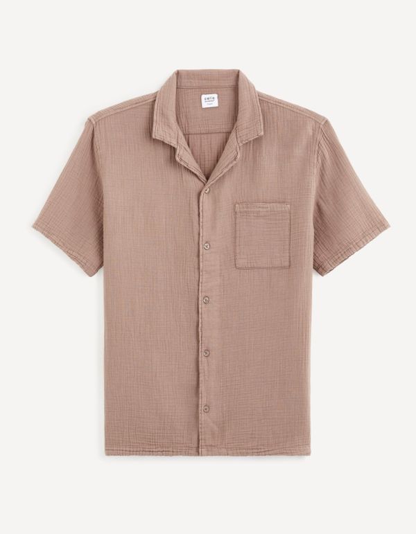 Chemise regular 100% gaze de coton - rose