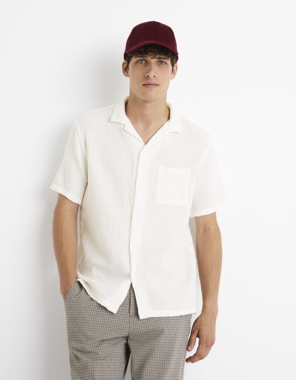 Chemise regular 100% gaze de coton - blanc