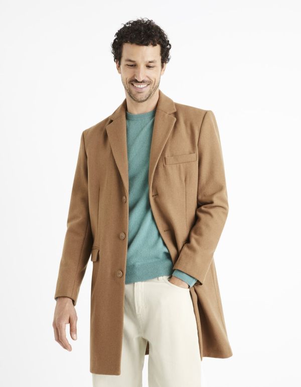 Manteau mélange laine - camel