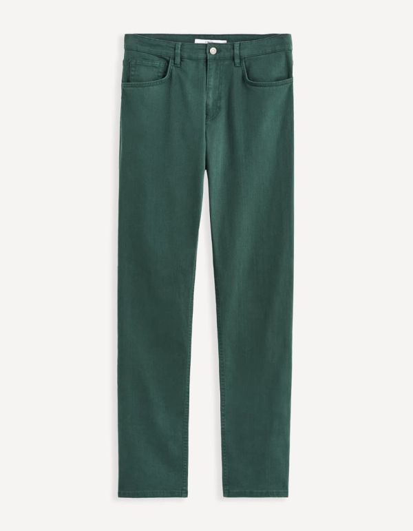 Pantalon straight 5 poches - vert