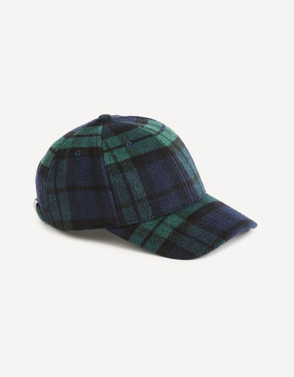 Casquette à carreaux - vert
