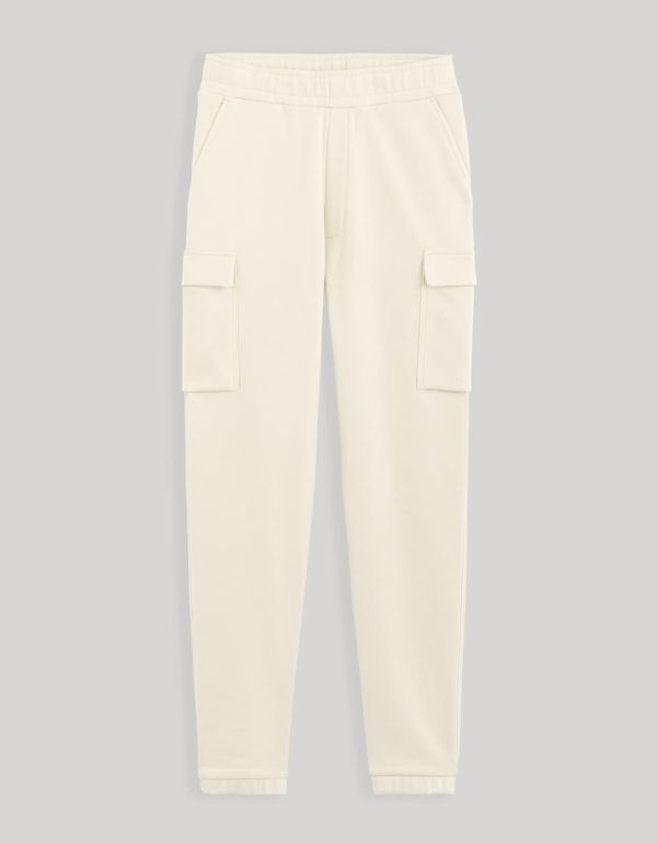 Jogging cargo coton mélangé - ecru