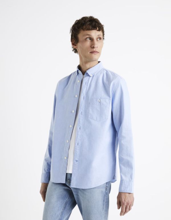 Chemise regular oxford 100% coton - bleu ciel