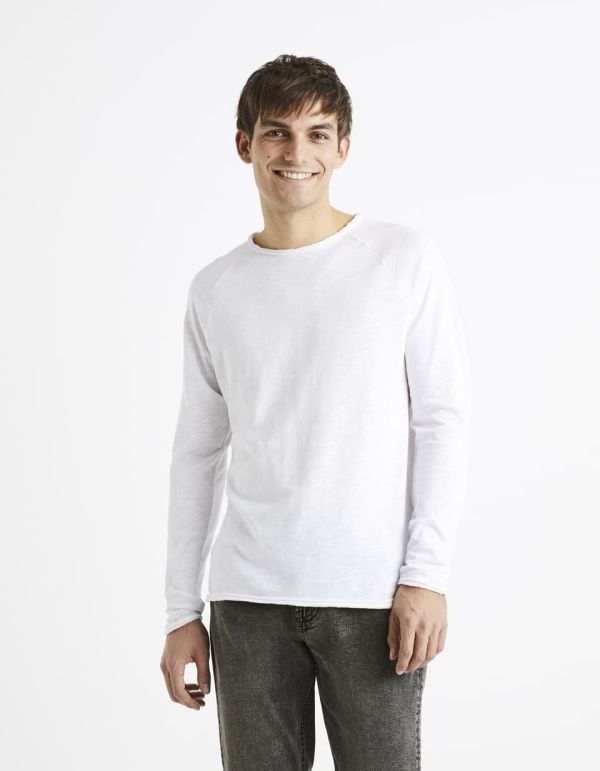 T-shirt col rond 100% coton - blanc