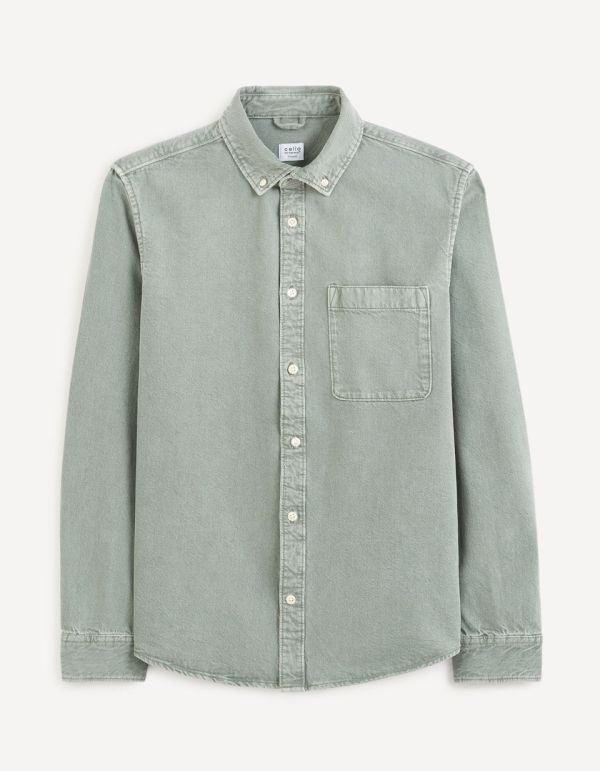 Chemise regular 100% coton - vert