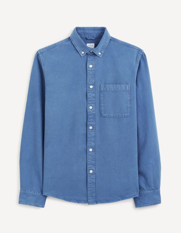 Chemise regular 100% coton - bleu