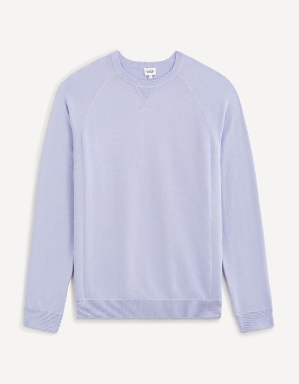 Pull col rond coton mélangé - violat