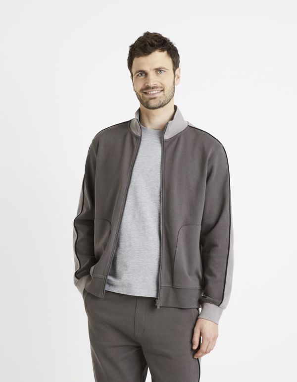 Sweat poches zippé - anthracite