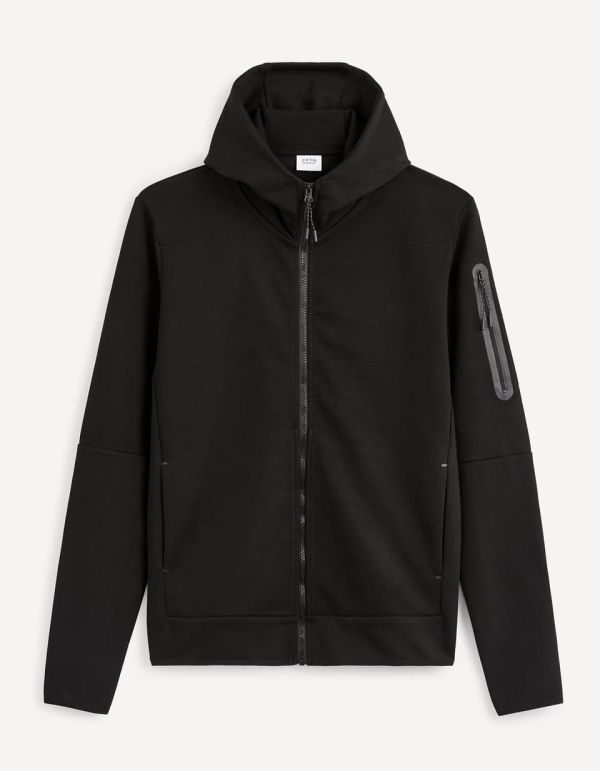 Veste zippée à capuche - noir