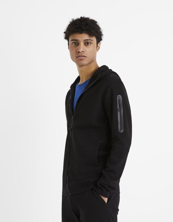Veste zippée à capuche - noir