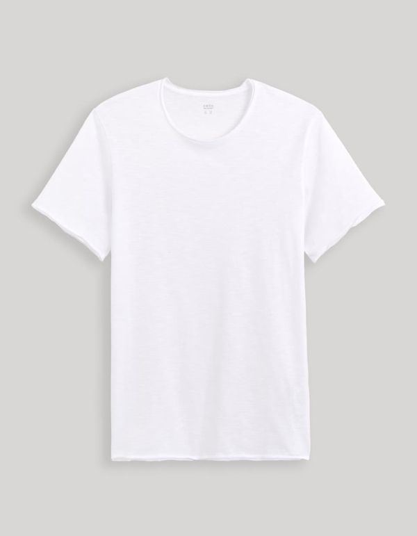 T-shirt col rond 100% coton - blanc