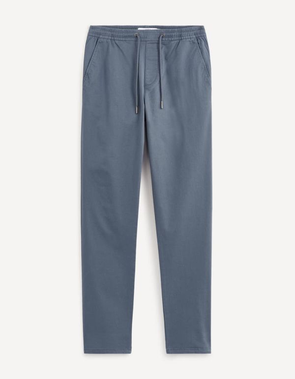 Pantalon coton stretch - bleu
