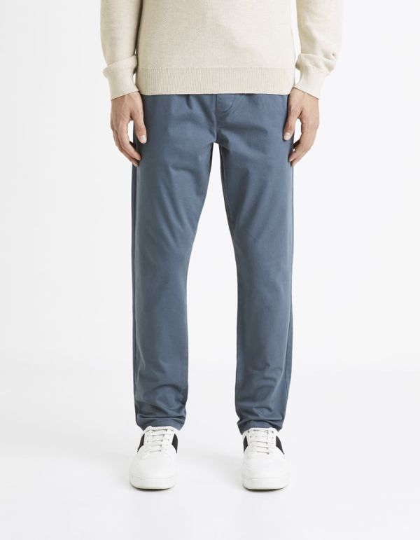 Pantalon coton stretch - bleu