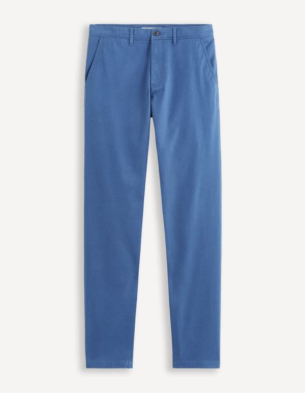 Pantalon chino slim twill stretch - bleu