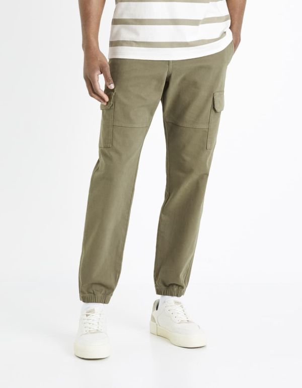 Pantalon slim cargo - kaki