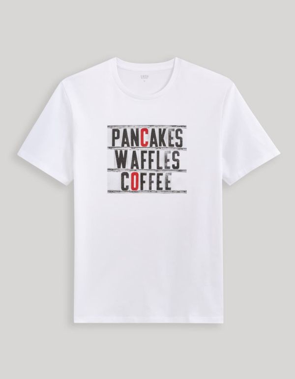 T-shirt col rond 100% coton - blanc