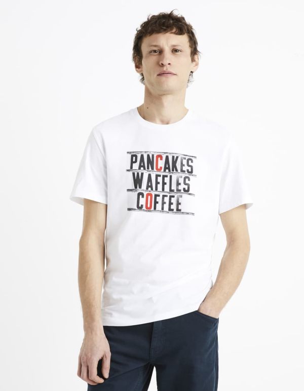 T-shirt col rond 100% coton - blanc