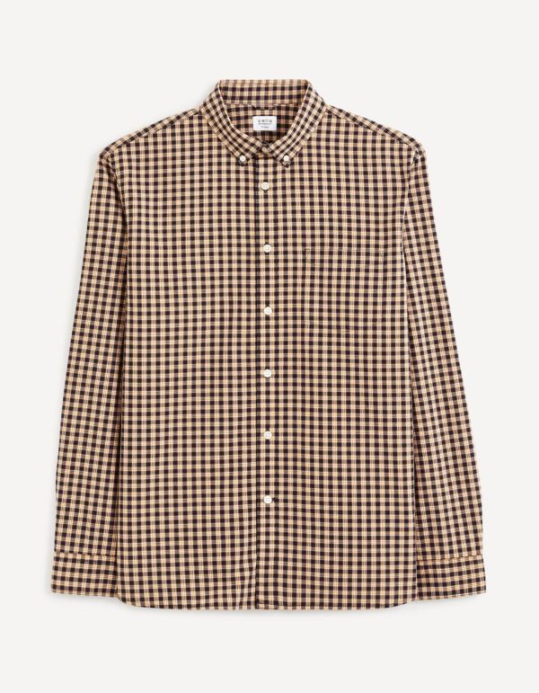 Chemise regular 100% coton - jaune