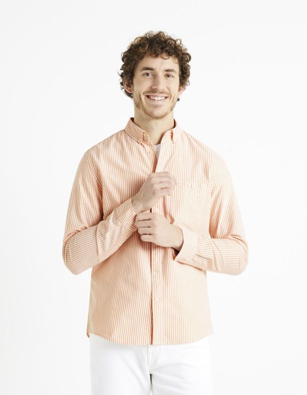 Chemise regular oxford 100% coton - orange