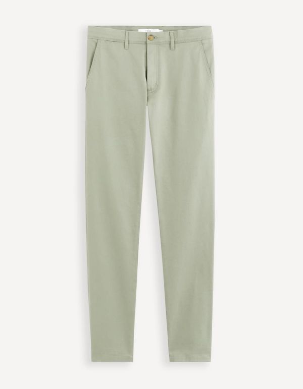 Pantalon chino slim twill stretch - vert