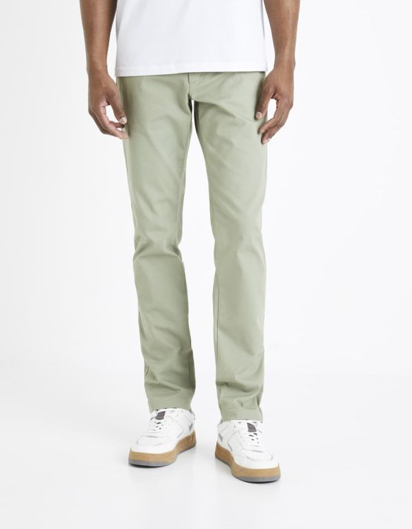 Pantalon chino slim twill stretch - vert