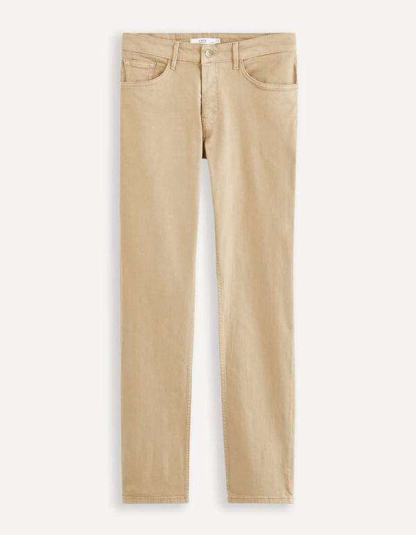 Pantalon straight 5 poches - Beige