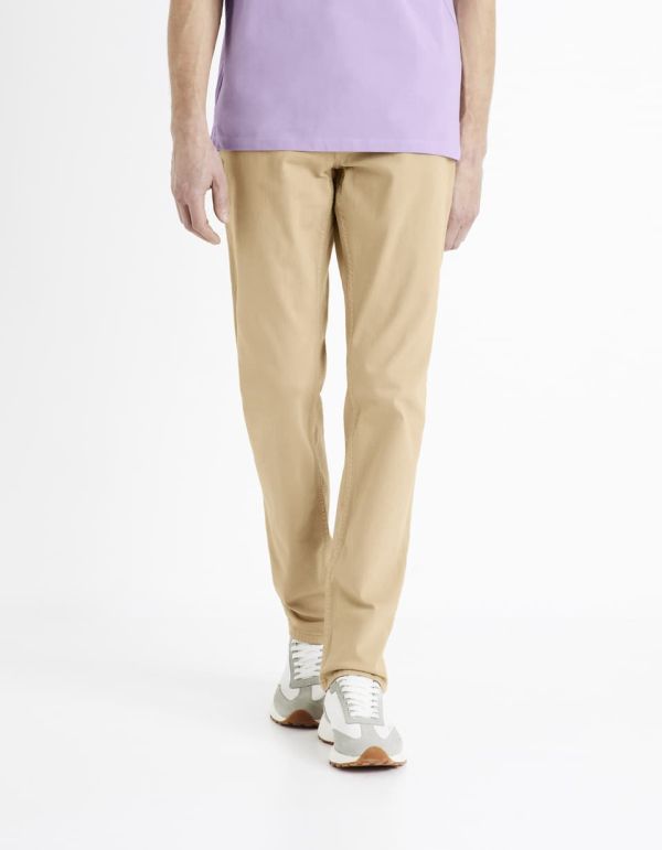 Pantalon straight 5 poches - Beige