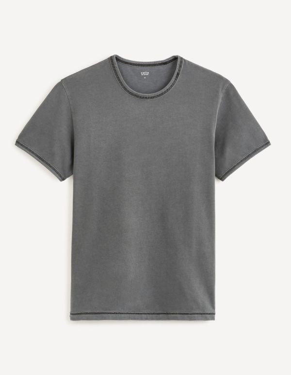 T-shirt col rond 100% coton - anthracite