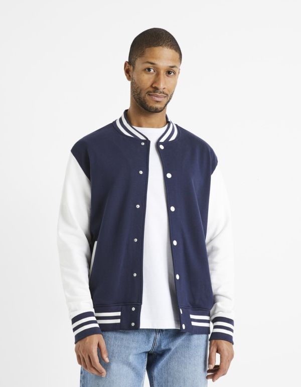 Teddy 100% coton - marine et blanc