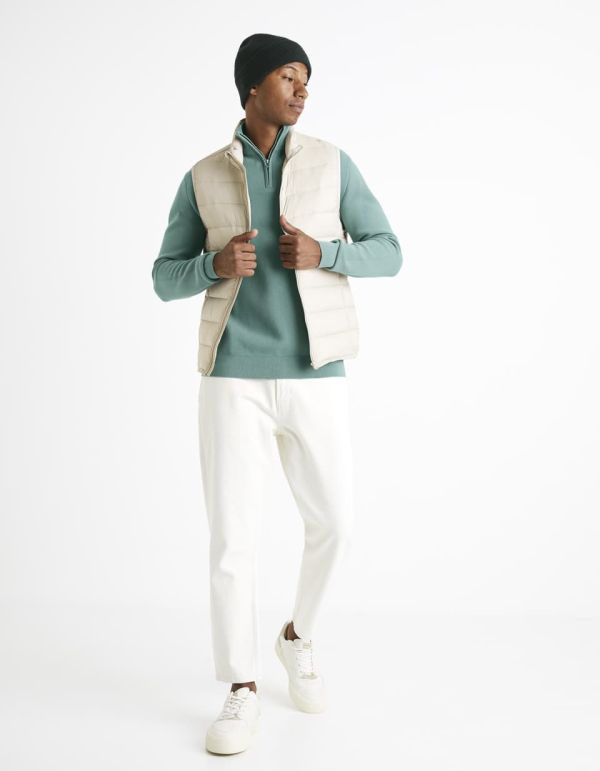 Pull col camionneur zippé - vert